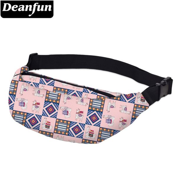 

deanfun printing plaid llama womens fanny packs waterproof waist pack man alpaca travelling mobile phone bags dropshipping yb-72