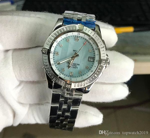 

whosale breit 1884 lady dress watches quartz movement stainless steel blue dial women watch quality new, Slivery;brown