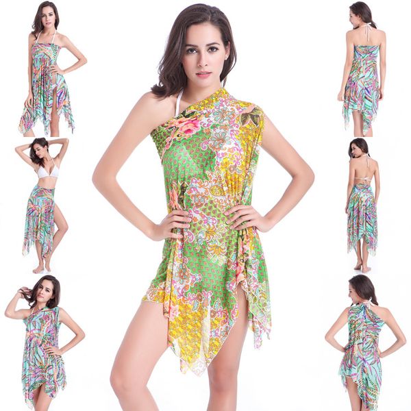 

women floral off wrap on the beach beach swimdresses, White;black