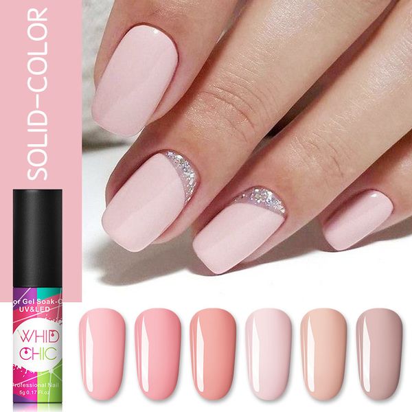

pink series gel nail polish 5ml pure nail color gel manicure soak off uv lacquer varnish solid-color whid chic, Red;pink