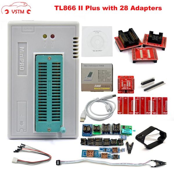 

100% original new v9.0 tl866ii plus universal minipro programmer+28 adapters+test clip tl866 pic bios high speed programmer
