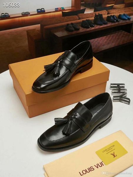 

luxury designer brand bullock men's shoes england men's dress business casual shoes fashion men's pointed breathable blac, Black