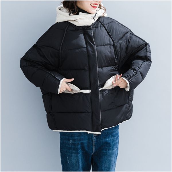 

johnature мода vintage молния кармана solid color утолщенного капюшон женского пальто 2019 осень зима нового досуг женщины куртка, Tan;black