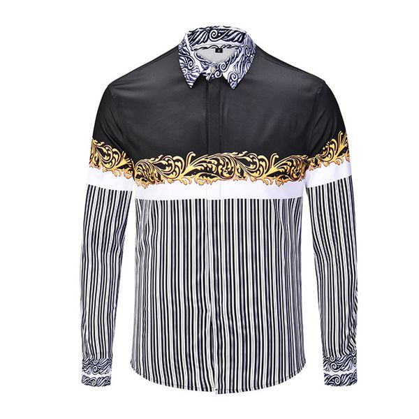 

дизайнер роскошь medusa напечатаны ретро мужских рубашки пригонки хлопковых рубашек для мужчин черной печати вскользь платье рубашки социаль, White;black