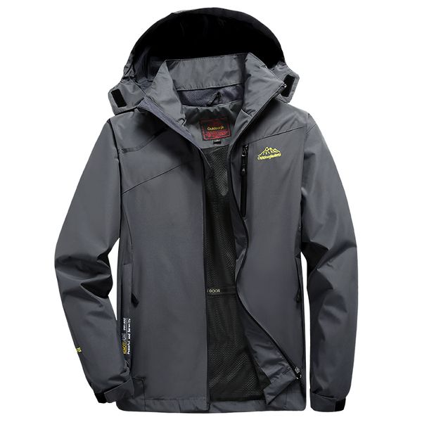 

men's casual windbreaker jacket spring autumn breathable hooded coat outdoor waterproof bomber jacket 5xl male clothing, Black;brown