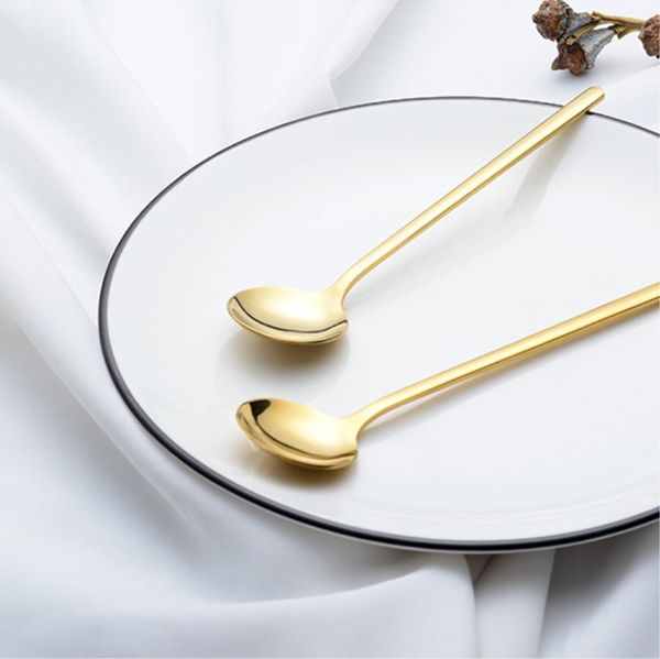 

1pcs stainless steel dinner spoon colourful handle soup spoon cutlery pop cute