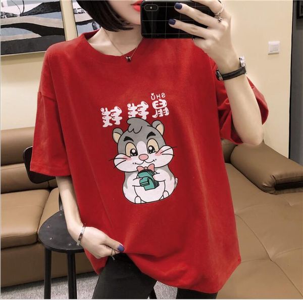 

spring and summer 2020 new net red short sleeve designer t-shirt fashion women's medium long loose large women's wear, White