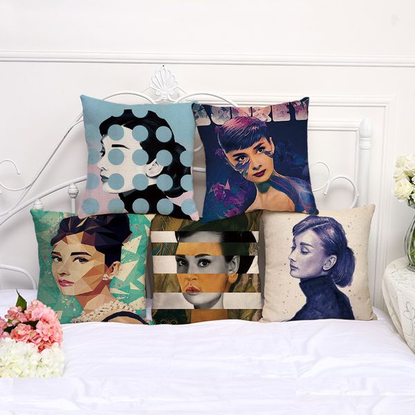 

super star одри хепберн наволочка подушка белье хлопок бросьте площади наволочки крышки корабль падения