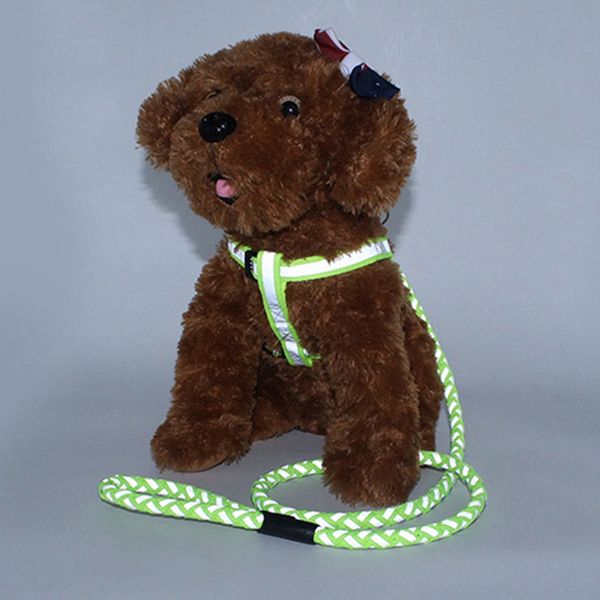 

pet dog reflective leash set night safety dog leash collar adjustable dogs nylon harness traction rope pet collars leads