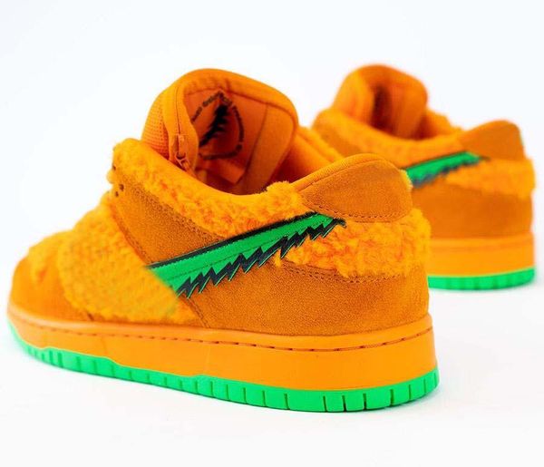

grateful dead x sb dunk low orange bear running shoes ceramic green spark upper suede skateboarding shoes sports sneakers with box