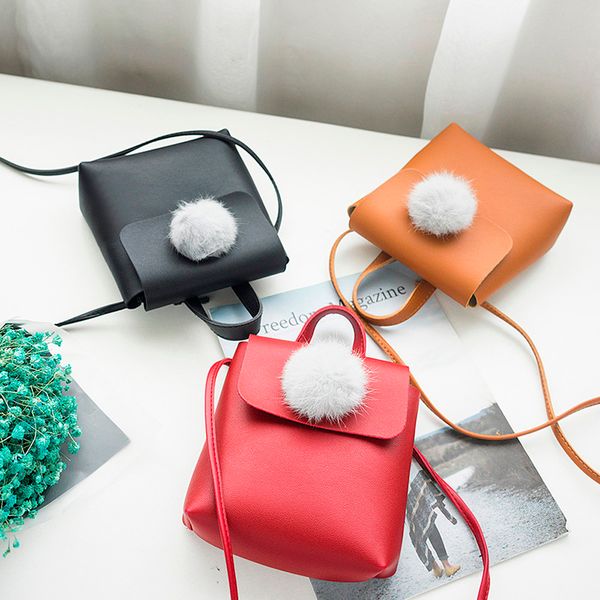 

women fashion solid hairball cover crossbody bag crossbody bags for women shoulder bag phone bolsa feminina#30