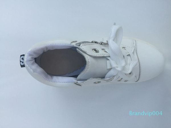 

women shoes white fashion height increasing wedge heels casual elevator platform shoes women's shoes, Black;white