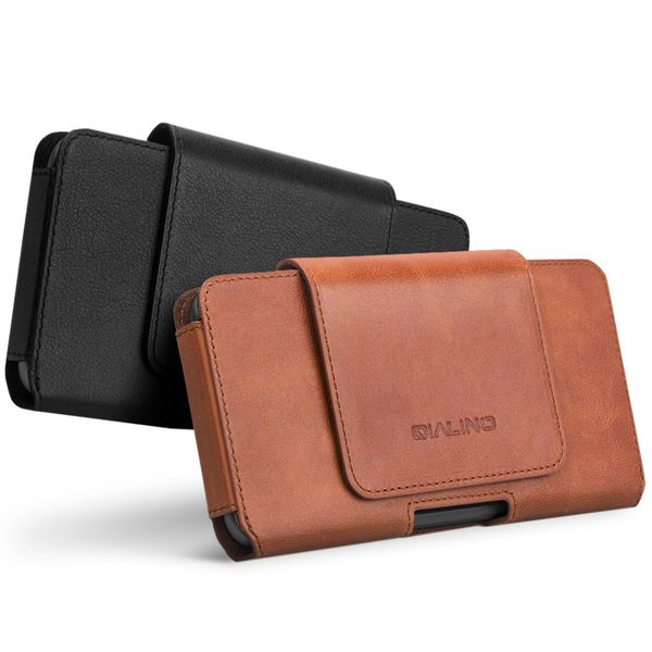 

qialino fashion business style phone bag cover for apple for iphone x luxury genuine leather simple holster case for iphonex 5.8