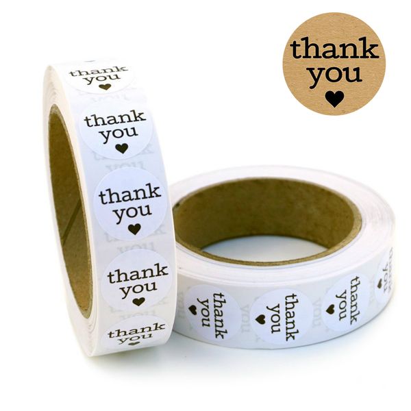 

round shape thank you stickers christmas decoration tags diy wedding personalized label baby packing sealing sticker 1in 500pcs