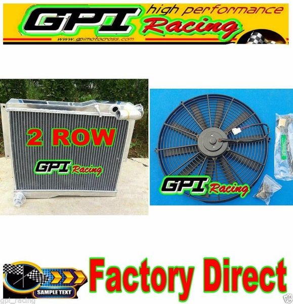 

56mm aluminum radiator +fans mg mgb gt/roadster 1977-1980 78 79 80 1979 1978