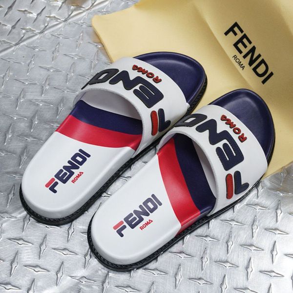 

2019 new men's luxury designer slippers letter stripes with classic shoes designer shoes brown black and white n07 size 38-45