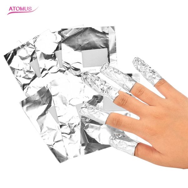

new 100pcs/lot aluminium foil nail art soak off acrylic gel polish nail removal wraps remover makeup tool