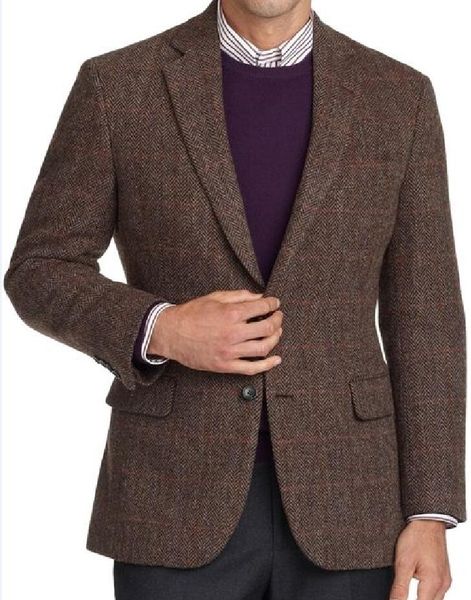 Kahverengi Düğün Smokin 2019 Çentikli Yaka Best Man Suit İş erkek Blazer Smokin Parti Custom Made Suit Ayırır (ceket)