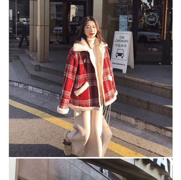 

women designer jacket warm thich down winter coat girl clothing fashion style woolen coat luxury button lady, Black;brown