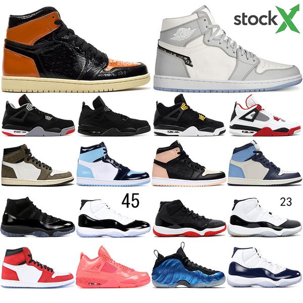 

2020 черная кошка 4 4s баскетбольная обувь 11 белый разводят 11s мужские кроссовки 1s гамма легенда цемент unc 1s конкорд человек-паук разме, White;red