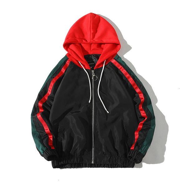 

quality man coats windbreaker hooded jackets coat men women oversize hip hop brand tracksuit jacket fashion casual streetwear, Black;brown