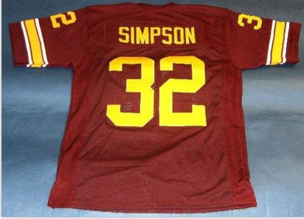 

custom men youth women vintage #32 oj simpson usc trojans heisman nc college football jersey size s-5xl or custom any name or number jersey, Black
