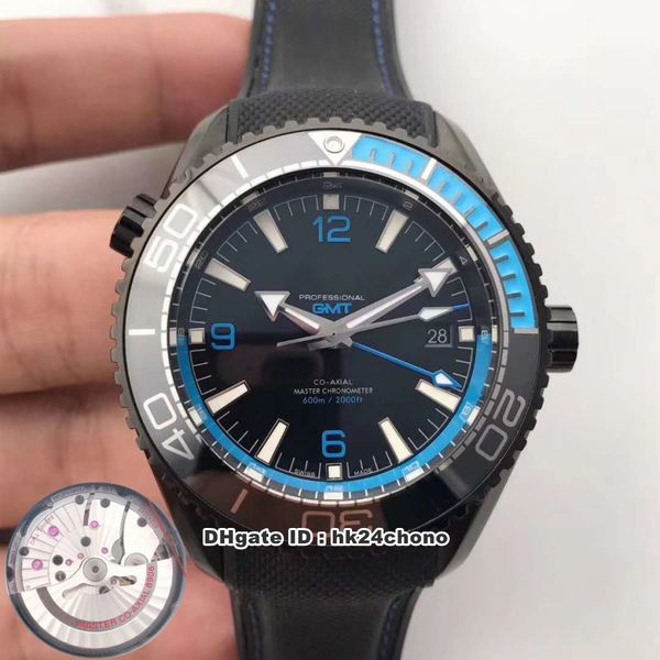 

5 стиль best bf planet ocean 600m gmt deep black синий 45.5mm cal.8906 автоматическая мужские часы 215.92.46.22.01.002 черный циферблат кауч, Slivery;brown