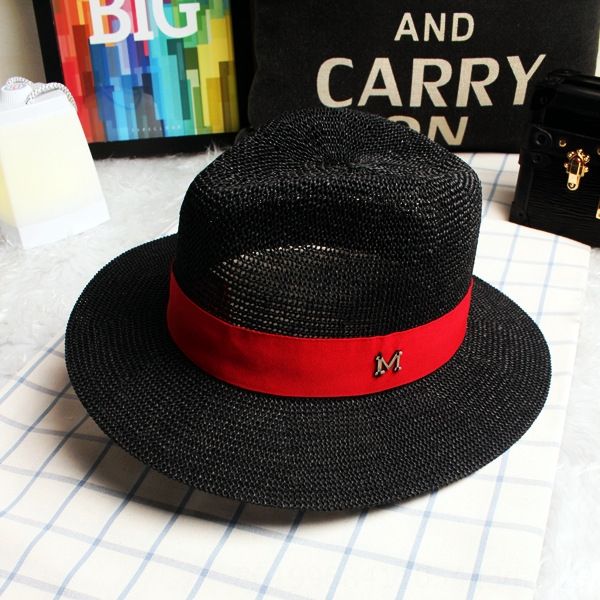 

2020 fan shopping all-match  straw letter british jazz season big eaves sun hat straw hat women's style, Blue;gray
