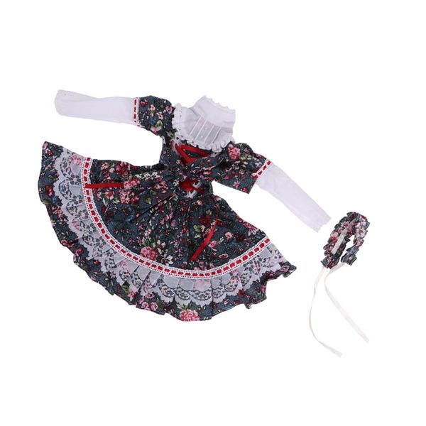 

elegant handmade princess dress for 60 cm night lolita doll floral dress clothes