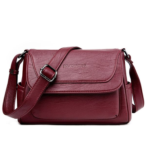 

women's straddle bag 2020 new middle-aged women's single shoulder bag simple wash leather casual small side