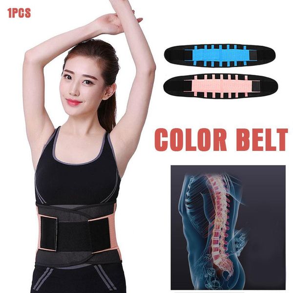 

lumbar back brace belt posture correction belt sports breathable adjustable body building waist back correction, Black;gray