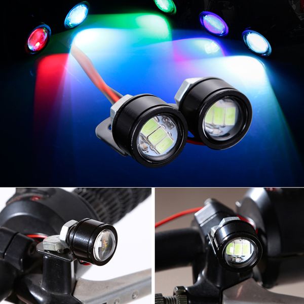 

2pcs 3w eagle eye проектор фары круглый светодиодный мотоцикл drl светодиодные стробоскопы