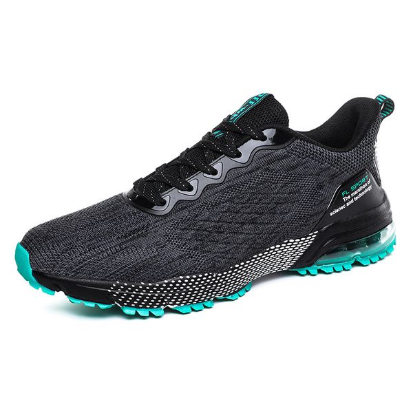

sports shoes men's spring and autumn breathable flying woven mesh shoes with casual wild student cushion, Black