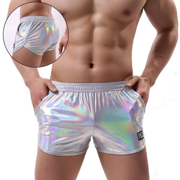 

stage wear show men boxers open underwear male shorts nightclub man boxer boxeador de los hombres, Black;red