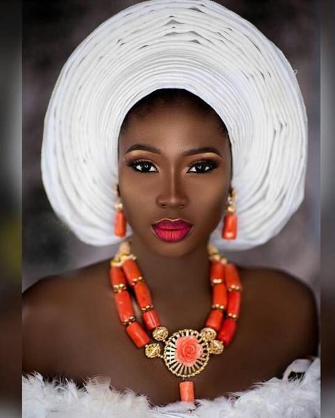 

nigerian wedding coral beads jewelry set for brides african coral women costume jewelry set real necklace cnr879, Slivery;golden