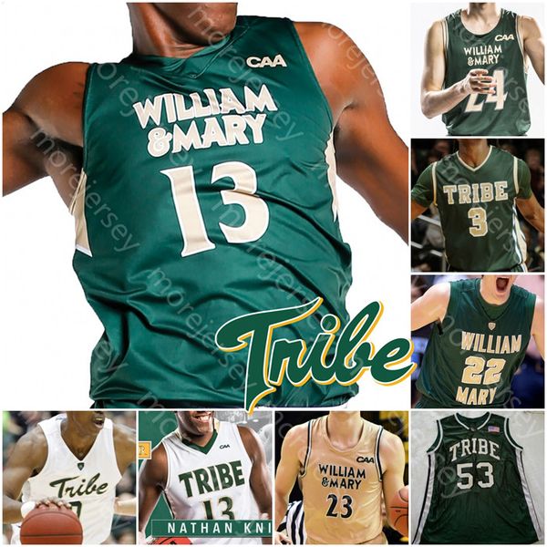 

custom william & mary tribe basketball jersey ncaa college nathan knight andy van vliet luke loewe bryce barnes thornton scott, Black;red