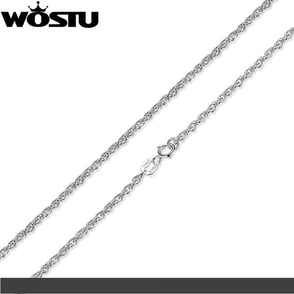 

высокое качество 100% стерлингового серебра 925 витой цепи ожерелья подходят для кулон шарм для женщин мужчин роскошные s925 ювелирные издел, Silver