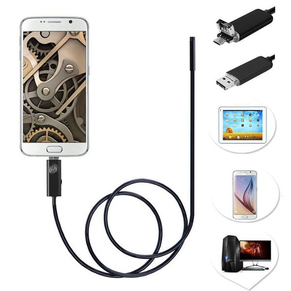 

5.5mm lens mirco usb cable endoscope waterproof 6-led inspection pipe endoscope camera tube borescope for android phone pc