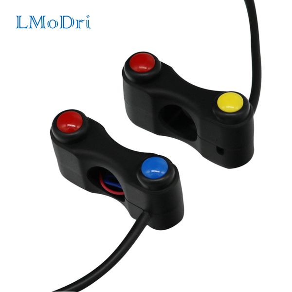 

lmodri motorcycle switch electric bicycle scooter 7/8" 22mm handlebar switches headlight fog lamp horn on off start 2 button