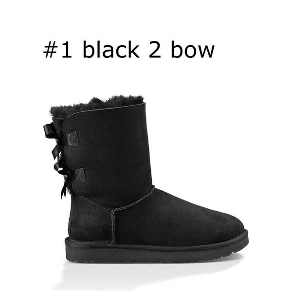 Venda quente - Botas de neve clássicas bowtie tornozelo curto bow boot boot para inverno preto castanho moda tamanho 36-41