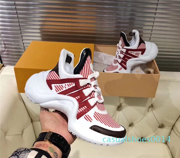 

2019 retro brand women's arch light sneaker leather trainers for mens women kanye west shoes fashion casual outdoor dropship c14, Black