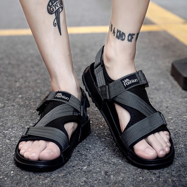 

nice fashion men summer sandals leisure beach men shoes 2121 sandals big size 38-57 chaussure homme xx-535, Black