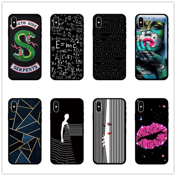 

monroe cell phone case cartoon painting for iphone xr 6 7 8 x plus xs max black tpu matte soft phone cases