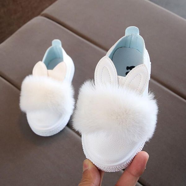 

baby shoes baby girl shoes 2018 autumn new fashion comfortable fur single casual princess slip toddler, Black