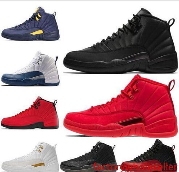

mens 12s basketball shoe winterized wntr gym red michigan bordeaux 12 white black the master flu game taxi sports shoes sneakers trainers