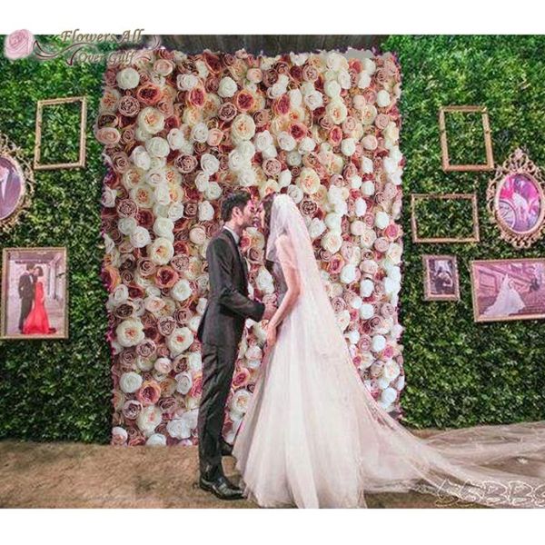 

3d artificial flowers wall panel wedding decoration fake flower wall wedding backdrop runners home decor gy730
