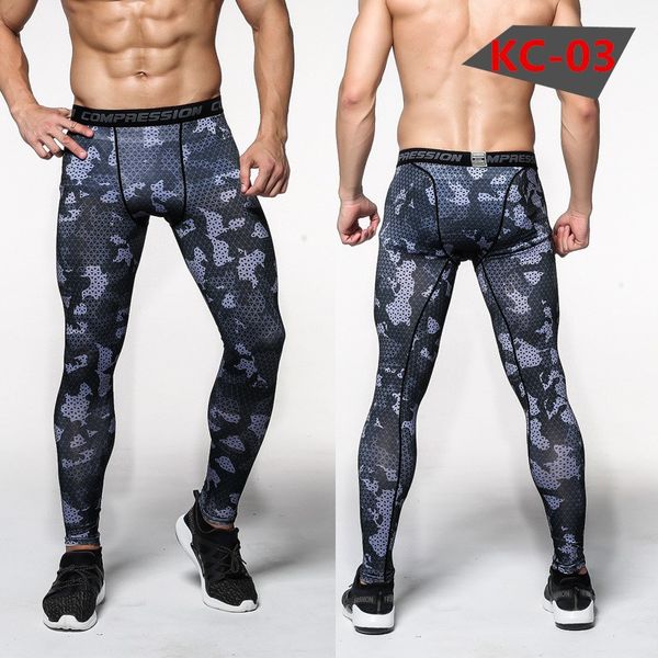 

camouflage compression pants running tights men soccer training pants fitness sport leggings men gym jogging trousers sportswear, Black;blue