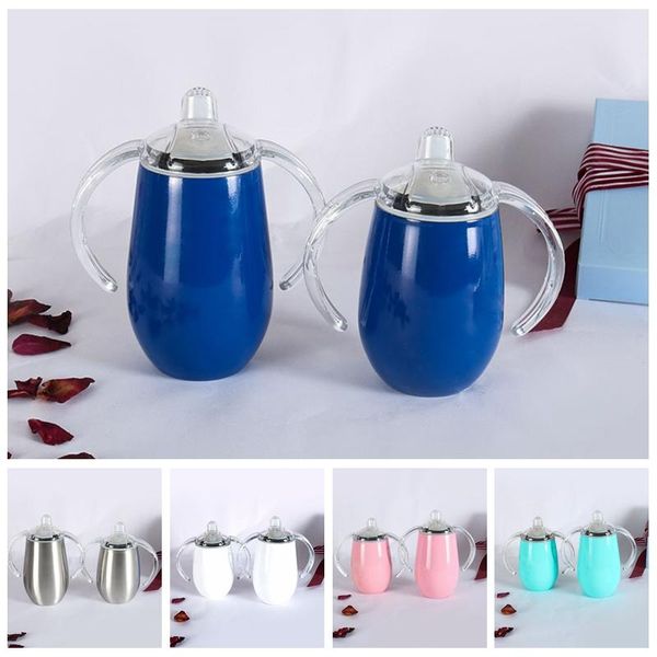 

12oz stainless steel vaccum tumblers egg cups with lid double wall tumbler coffee mugs wine glass with handle party gift dh1092-1