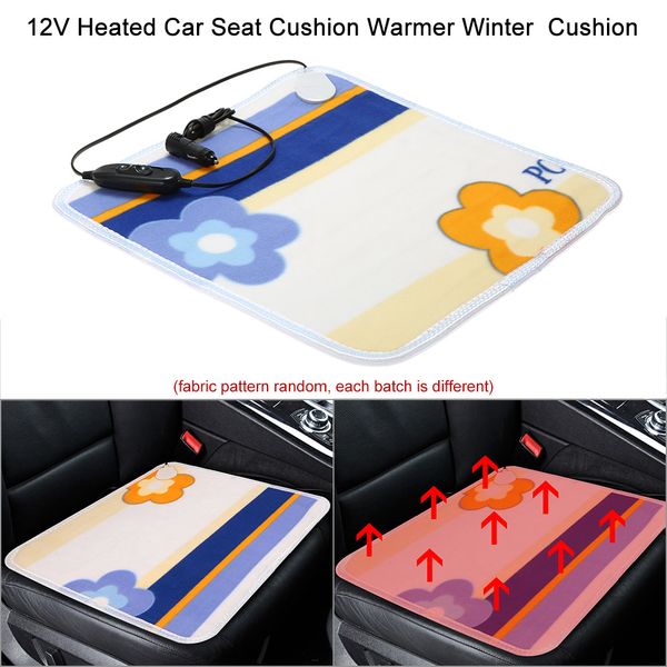 

universal 12v car heated seat cushion seat cover heater warmer winter pat car driver heating cover 44x44cm