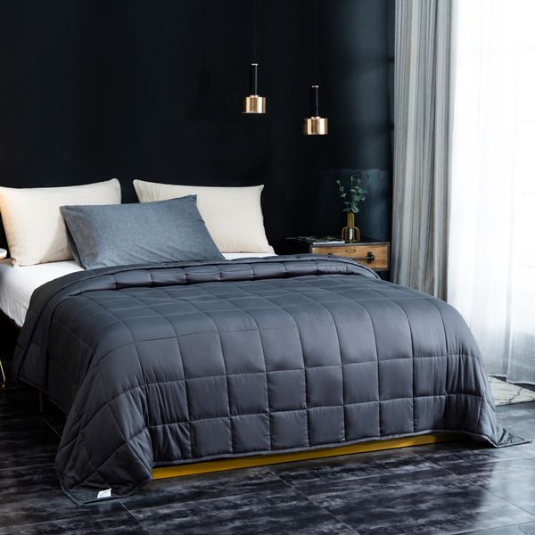 

cotton weighted blanket made with glass beads plaid gravity blanket for beds body pressure comfortable sleep sofa throw blankets